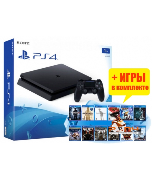 SONY PLAYSTATION 4 SLIM 1TB (PS4 SLIM) + 25 ИГР