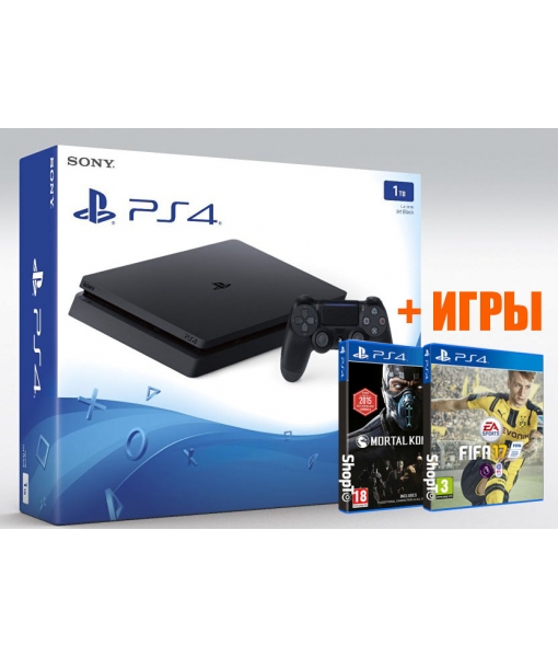 SONY PLAYSTATION 4 SLIM 1TB (PS4 SLIM) + 20 игр в комплекте